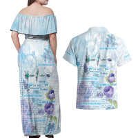 Mental Health Couples Matching Off Shoulder Maxi Dress and Hawaiian Shirt Healing Is Not Linear - Wonder Print Shop