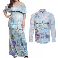 Mental Health Couples Matching Off Shoulder Maxi Dress and Long Sleeve Button Shirt Healing Is Not Linear - Wonder Print Shop