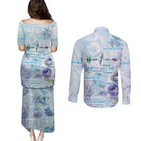 Mental Health Couples Matching Puletasi and Long Sleeve Button Shirt Healing Is Not Linear - Wonder Print Shop