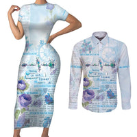 Mental Health Couples Matching Short Sleeve Bodycon Dress and Long Sleeve Button Shirt Healing Is Not Linear - Wonder Print Shop
