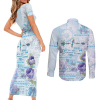 Mental Health Couples Matching Short Sleeve Bodycon Dress and Long Sleeve Button Shirt Healing Is Not Linear - Wonder Print Shop