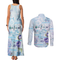 Mental Health Couples Matching Tank Maxi Dress and Long Sleeve Button Shirt Healing Is Not Linear - Wonder Print Shop