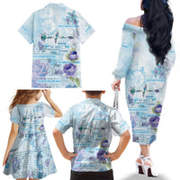 Mental Health Family Matching Off The Shoulder Long Sleeve Dress and Hawaiian Shirt Healing Is Not Linear - Wonder Print Shop