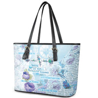 Mental Health Leather Tote Bag Healing Is Not Linear - Wonder Print Shop