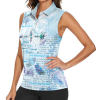 Mental Health Women Sleeveless Polo Shirt Healing Is Not Linear - Wonder Print Shop