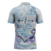 Mental Health Zipper Polo Shirt Healing Is Not Linear - Wonder Print Shop