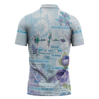 Mental Health Zipper Polo Shirt Healing Is Not Linear - Wonder Print Shop