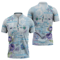Mental Health Zipper Polo Shirt Healing Is Not Linear - Wonder Print Shop
