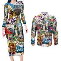 Cuba Libre Couples Matching Long Sleeve Bodycon Dress and Long Sleeve Button Shirt The Culture Of Cuba - Wonder Print Shop