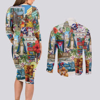 Cuba Libre Couples Matching Long Sleeve Bodycon Dress and Long Sleeve Button Shirt The Culture Of Cuba - Wonder Print Shop