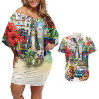 Cuba Libre Couples Matching Off Shoulder Short Dress and Hawaiian Shirt The Culture Of Cuba - Wonder Print Shop