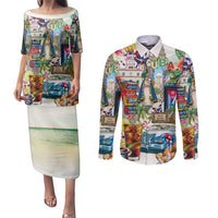 Cuba Libre Couples Matching Puletasi and Long Sleeve Button Shirt The Culture Of Cuba - Wonder Print Shop