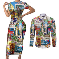 Cuba Libre Couples Matching Short Sleeve Bodycon Dress and Long Sleeve Button Shirt The Culture Of Cuba - Wonder Print Shop