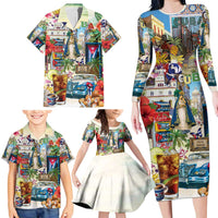 Cuba Libre Family Matching Long Sleeve Bodycon Dress and Hawaiian Shirt The Culture Of Cuba - Wonder Print Shop