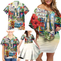 Cuba Libre Family Matching Off Shoulder Short Dress and Hawaiian Shirt The Culture Of Cuba - Wonder Print Shop