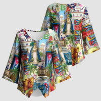Cuba Libre Kimono Sleeve Blouse The Culture Of Cuba - Wonder Print Shop