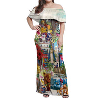 Cuba Libre Off Shoulder Maxi Dress The Culture Of Cuba - Wonder Print Shop