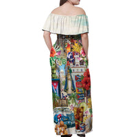 Cuba Libre Off Shoulder Maxi Dress The Culture Of Cuba - Wonder Print Shop
