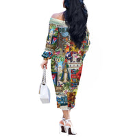 Cuba Libre Off The Shoulder Long Sleeve Dress The Culture Of Cuba - Wonder Print Shop