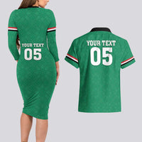Custom Iraq Football Couples Matching Long Sleeve Bodycon Dress and Hawaiian Shirt Go Champions - Wonder Print Shop