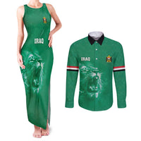 Custom Iraq Football Couples Matching Tank Maxi Dress and Long Sleeve Button Shirt Go Champions - Wonder Print Shop
