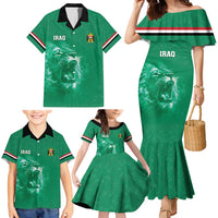 Custom Iraq Football Family Matching Mermaid Dress and Hawaiian Shirt Go Champions - Wonder Print Shop