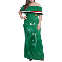 Custom Iraq Football Family Matching Off Shoulder Maxi Dress and Hawaiian Shirt Go Champions - Wonder Print Shop