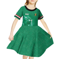 Custom Iraq Football Kid Short Sleeve Dress Go Champions - Wonder Print Shop
