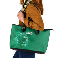 Iraq Football Leather Tote Bag Go Champions - Wonder Print Shop