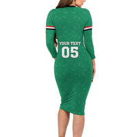 Custom Iraq Football Long Sleeve Bodycon Dress Go Champions - Wonder Print Shop