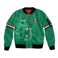 Custom Iraq Football Sleeve Zip Bomber Jacket Go Champions - Wonder Print Shop