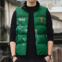 Custom Iraq Football Sleeveless Puffer Jacket Go Champions - Wonder Print Shop