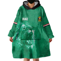Custom Iraq Football Wearable Blanket Hoodie Go Champions - Wonder Print Shop