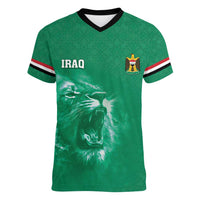 Custom Iraq Football Women V-Neck T-Shirt Go Champions - Wonder Print Shop