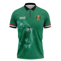 Custom Iraq Football Zipper Polo Shirt Go Champions - Wonder Print Shop