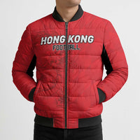 Custom Hong Kong Football Bomber Puffer Jacket Go Champions - Wonder Print Shop