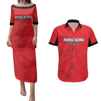 Custom Hong Kong Football Couples Matching Puletasi and Hawaiian Shirt Go Champions - Wonder Print Shop