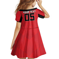 Custom Hong Kong Football Family Matching Short Sleeve Bodycon Dress and Hawaiian Shirt Go Champions - Wonder Print Shop