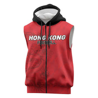 Custom Hong Kong Football Sleeveless Zip Hoodie Go Champions - Wonder Print Shop