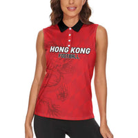 Custom Hong Kong Football Women Sleeveless Polo Shirt Go Champions - Wonder Print Shop