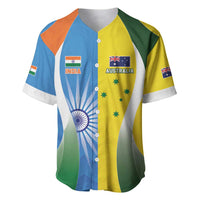 Custom India Vs Australia Cricket Baseball Jersey Final Matchup - Wonder Print Shop