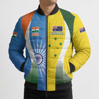 Custom India Vs Australia Cricket Bomber Puffer Jacket Final Matchup - Wonder Print Shop