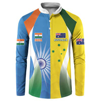 Custom India Vs Australia Cricket Button Sweatshirt Final Matchup - Wonder Print Shop