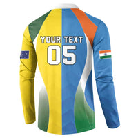 Custom India Vs Australia Cricket Button Sweatshirt Final Matchup - Wonder Print Shop