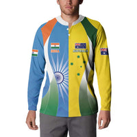 Custom India Vs Australia Cricket Button Sweatshirt Final Matchup - Wonder Print Shop