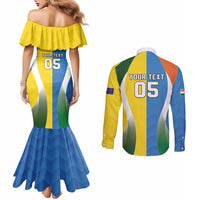 Custom India Vs Australia Cricket Couples Matching Mermaid Dress and Long Sleeve Button Shirt Final Matchup - Wonder Print Shop