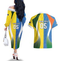 Custom India Vs Australia Cricket Couples Matching Off The Shoulder Long Sleeve Dress and Hawaiian Shirt Final Matchup - Wonder Print Shop