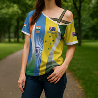 Custom India Vs Australia Cricket Cross Shoulder Shirt Final Matchup - Wonder Print Shop