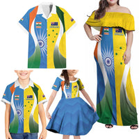 Custom India Vs Australia Cricket Family Matching Off Shoulder Maxi Dress and Hawaiian Shirt Final Matchup - Wonder Print Shop