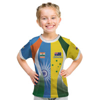 Custom India Vs Australia Cricket Kid T Shirt Final Matchup - Wonder Print Shop
